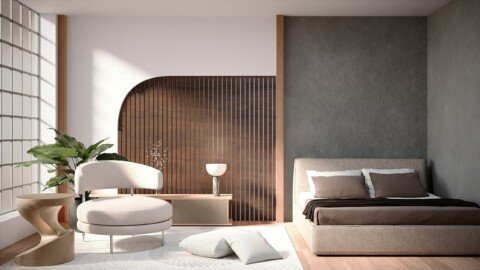 Modern furnished bedroom typical of a co-living space in New Town, Kolkata