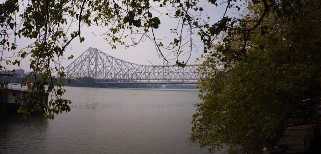 Hooghly river with Howrah Bridge, where Kolkata's ferry routes cross