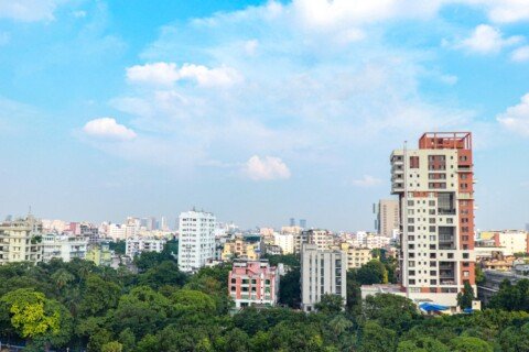 Modern skyline of Salt Lake and New Town, Kolkata's planned townships