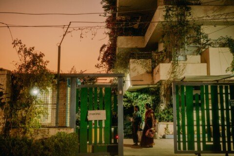 Gated residential entrance representing PG curfew and house rules in Kolkata