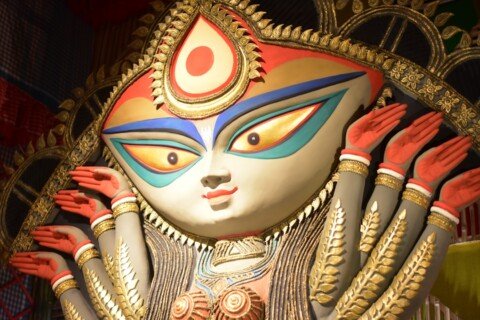 Large theme pandal in Salt Lake during Durga Puja