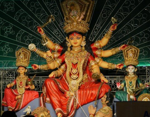 Theme-based Durga Puja pandal in South Kolkata